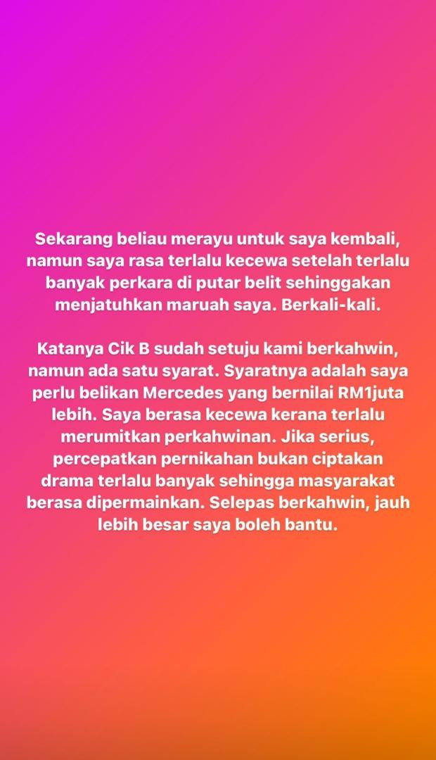 Dah Tawar Hati Baru Nak Rayu Iqbal Dedah Cik B Dah Restu Tapi Saya Terlalu Kecewa